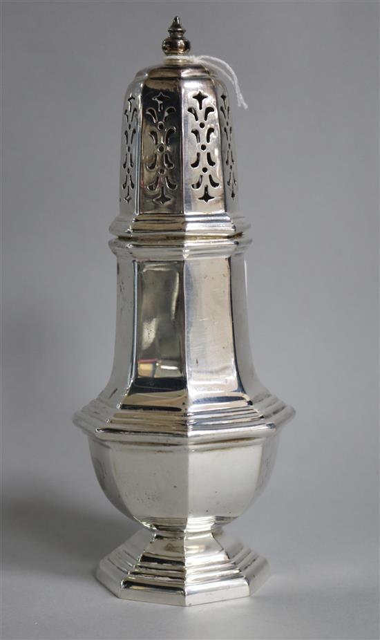 A modern silver sugar shaker, Sheffield 1969, 6ozs